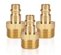 Couplage à air comprimé 3pc avec filetage extérieur 1/2 "filetage mâle en laiton 1/2 pouce bouchon de couplage douille de couplage connecteur de tuyau douille de soupape connecteur fileté