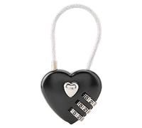 Couple de cadenas, en forme de coeur à 3 chiffres Combinaison de code Bagage Verrouiller le mot de passe Sécurité Couple de cadenas pour valise, sac à dos, boîte à bijoux, vestiaire, vestiaire(Noir)