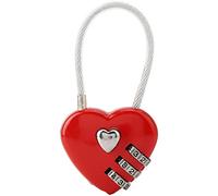 Couple de cadenas, en forme de coeur à 3 chiffres Combinaison de code Bagage Verrouiller le mot de passe Sécurité Couple de cadenas pour valise, sac à dos, boîte à bijoux, vestiaire, vestiaire(rouge)