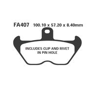 Ebc Epfa-hh Series Epfa407hh Sintered Brake Pads Noir