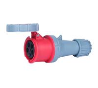 Coupleur CEE 125 A, fiche 5 broches étanche IP67, fiche CEE, fiche étanche à 5 broches 125 A, prise industrielle, prise aéronautique industrielle 5 pôles, rouge, 3P+N+E, 5P