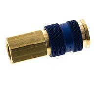 Coupleur d'air en laiton DN 7.2 (Euro) à code bleu Prise femelle G 1/4 pouce femelle