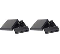 COUPLEUR DE 4 Piles R6 (avec Connexion USB) + Interrupteur (Lot de 2)