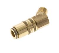 Coupleur de moule DN 6 en laiton Prise femelle G 1/4 pouce filetage mâle Double obturation 45-deg