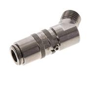 Coupleur de moule en acier inoxydable DN 6 Filets mâles M14x1.5 Double obturation 45-deg