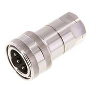 Coupleur hydraulique en acier inoxydable DN 12.5 Manchon 1/2 pouce femelle NPT Filets ISO 7241-1 B D 23.5mm