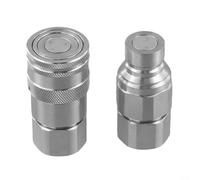 Coupleur Hydraulique pour plateau Plat NPT 3/8" Fuite Coupleur((G1/2)) | Acier galvanisé , verrouillage par bille, étanchéité parfaite, pour systèmes haute pression, montage rapide