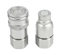 Coupleur Hydraulique pour plateau Plat NPT 3/8" Fuite Coupleur((G1)) | Acier galvanisé , verrouillage par bille, étanchéité parfaite, pour systèmes haute pression, montage rapide