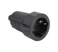 Coupleur industriel étanche IP44 250 V 16 A 4000 W 2 pôles avec décharge de traction en PVC et cuivre pour extérieur Rallonge de câble pour chantier, jardin, atelier, noir (A)