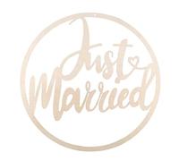 Cour.Bois"Just Married",Fsc Mixcred,Ø30cm, Nature, À Suspendre, Boîte 1 Pce.