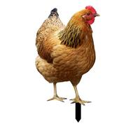 Cour de poulet - poule réaliste avec des détails de plumes vives | Poulet Garden Stakes | Statue de coq de volaille pour une charmante décoration de plein air dans les jardins, les pelouses ou les ent