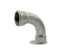 Courbe à grand rayon à 90° femelle femelle, galvanisée, en fonte malléable - 1/2''