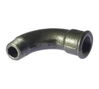 Courbe fonte 90° grand rayon mâle / femelle - filetage 20/27 galvanisé CODITAL