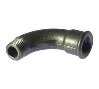 Courbe fonte 90° grand rayon mâle / femelle - filetage 26/34 noir CODITAL