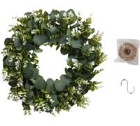 Couronne artificielle Couronne de feuilles d'eucalyptus Plante artificielle Couronnes artificielles Décorations de Pâques à suspendre pour portes et fenêtres