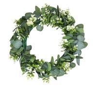 Couronne Artificielle Verte en Plastique, Décoration Murale Élégante | Feuille Légère, Style Créatif Chic, pour Vitrine de Boutique et Fête