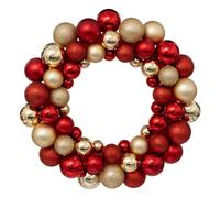 Couronne boule de Noël - Diam 35 cm - Rouge et Or