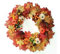 Couronne d'automne 45 cm - Citrouille et érable