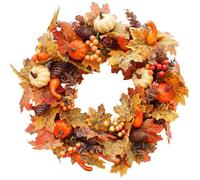 Couronne d'automne,couronne d'Halloween,citrouille,porte d'automne,couronnes d'automne pour porte d'entrée,Noël,décorations