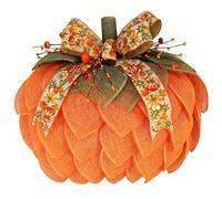 Couronne d'automne pour Porte d'entrée, Couronne de Citrouille en Toile de Jute avec Baies et nœud, décor saisonnier 'Halloween pour Thanksgiving