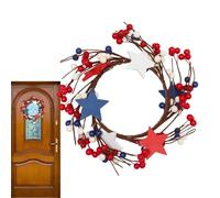 Couronne de bougies - Décoration de table festive traditionnelle | Couronne de bougie patriotisme, baie artificielle, solution de décoration polyvalente pour table à manger, salon, chambre à coucher