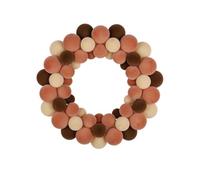 Couronne de Boules en Peluche de Noël, Boule en Peluche colorée, Ornement à Suspendre pour Porte d ' entrée Murale ou fenêtre, décoration de Festival, décoration de Noël