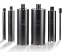 Couronne de carottage VEVOR 6 pces φ 25,4 / 50,8 / 76,2 / 101,6 / 127,0 / 152,4 mm, profondeur de forage 356 mm, filetage intérieur 1-1/4 pouce-7, carotteuse diamantée à eau Carottage pour béton armé