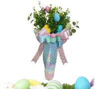 Couronne de carottes de Pâques faite à la main | Décoration printanière intérieure et extérieure - Décoration murale de maison, porche, ferme, réunions de famille