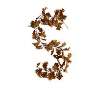 Couronne de feuilles de chêne artificiel caoutchouté 170 cm automne hiver design réaliste couronne marron durable pour mariage intérieur extérieur maison, étagères et portes, 1,7 m