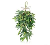 Couronne de feuilles d'olivier et de baies pour créer des atmosphères accueillantes dans les intérieurs résidentiels et commerciaux - Décoration murale à suspendre (D)
