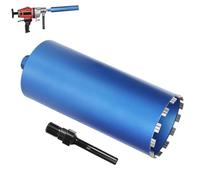 Couronne de Forage Diamanté 1¼"UNC, Adapt.SDS Max - Turbo Foret Ø200/L460mm | Trépan diamant pour béton armé, scie cloche pour carottage avec rainures d'évacuation, profil en escalier - mèche sec/humide