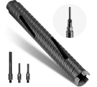 Couronne de forage diamantée - Foret à carotte à sec - Ø 38 mm - Profondeur de forage 241 mm - Filetage intérieur M16 - Pour béton armé, brique, maçonnerie - Avec 3 adaptateurs, foret pilote, clé hexa