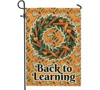 Couronne de jardin, ruban éducatif saisonnier de pommes en toile de jute orange double face pour extérieur, pelouse, porche, terrasse, entrée 30,5 x 45,7 cm