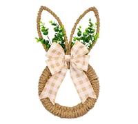 Couronne de lapin en forme de nœud décoratif | Couronne de porte de Pâques pour maison, extérieur, intérieur, fenêtre, mur, salon, chambre à coucher, printemps, mariage