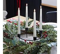 Couronne de l'Avent Pin et Baies Rouges avec Chandelles TruGlow®