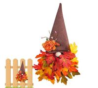 Couronne de nains de Thanksgiving - Couronne de récolte de gnomes, couronne d'automne colorée | Porte de de festival suspendue avec une touche de nature, couronnes de porte de maison de ferme
