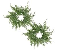 Couronne de Noël, 2 couronnes d'anneaux de bougies en pin Norfolk, vertes | Styles naturels, convient aux bougies standard, idéal pour Noël et les mariages.