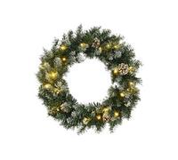 vidaXL Couronne de Noël avec lumières LED Vert 60 cm PVC Vert