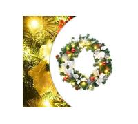 Couronne de Noël avec lumières LED vert 60 cm PVC