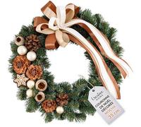 Couronne de Noël Creative Home moka Ø35 cm - décoration porte intérieure/extérieure