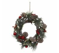 Couronne de Noël Déco - 32cm - Vert et Naturel