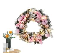Couronne de Noël éclairée, festive éclairée, 30 x 30 x 5 cm, couronne de porte de Noël avec lumière, décoration de vacances d'intérieur ou d'extérieur, pour l'hiver, la maison, la cuisine, les