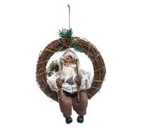 Couronne de Noël en bois Terre sauvage - Blanc