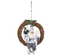 Couronne de Noël en bois Terre sauvage - Gris