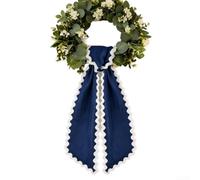 Couronne de Noël en tissu rouge de 140 cm de long à suspendre à une porte