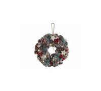 Infactory Couronne de Noël lumineuse - Ø 30 cm - Reflets rouges