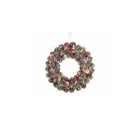 Infactory Couronne de Noël lumineuse - Ø 44 cm - Reflets rouges