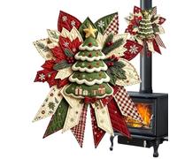 Couronne de Noël matelassée faite à la main pour les débutants | Couronne de porte d'entrée avec motif d'arbre de Noël pour rampe d'escalier, cheminée, salon, fenêtre, fête et table à manger