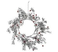 Couronne de Noël - PARIS PRIX - Étoile - 40cm - Argent & Rouge - PVC & Polyester