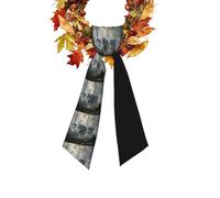 Couronne de Noël pour porte d'entrée Ruban décoratif Accessoire | Misty Wolf Couronne pour porte d'entrée, porche, décoration d'intérieur, décoration saisonnière, mariage, fête, 142 cm